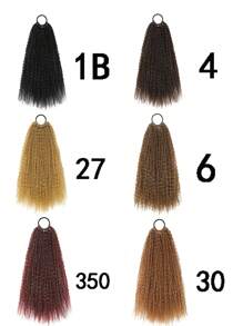 Coleta larga rizada de 20 pulgadas, coleta larga rizada resistente al calor de color negro que se puede alargar con coletero, para todas las mujeres y niñas