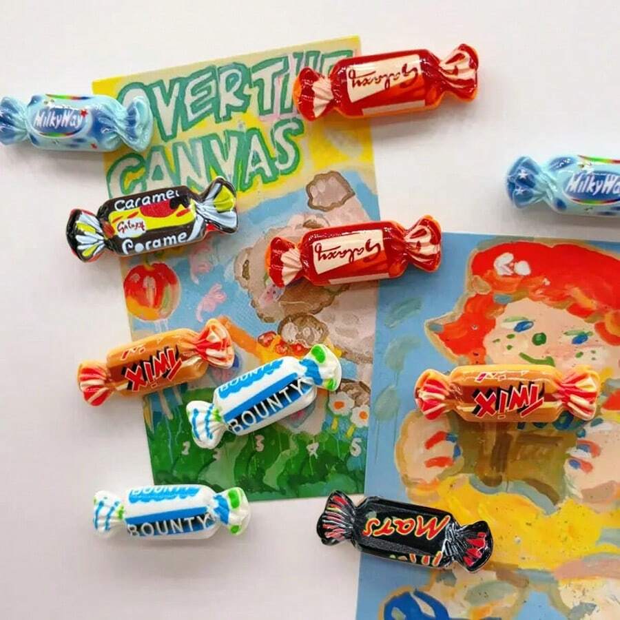 Set de 6 imanes de nevera con forma de dulce - Versátil para la cocina, la oficina y la decoración del hogar - Ideal para regalos de Halloween, Navidad, Acción de Gracias y Día de la Madre (color aleatorio)