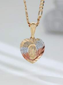 Fashion Jewelry Three-Color Virgin Mary Pendant Necklace Waterproof Gold-Plated Heart Necklace Women's Gift Valentine's Day, Mom, Mother's Day Gift - Three-color Pendant Necklace - View 2