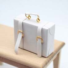 4 Colors Mini Suitcase, Mini Briefcase, Mini Handbag, Faux Leather Suitcase, Decorative Ornaments, Miniature Model, Dollhouse Accessories, Micro Landscape Decor, Photography Props, Pretend Play Toy