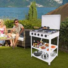 Natural Gas Stove With 5 Burners, Portable Natural Gas Stove - trắng - Xem 5