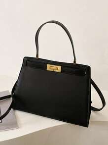 Black Elegant Handbag For Women, 2025 New Fashion High-End Luxury Niche Commuter Shoulder Bag With Large Capacity