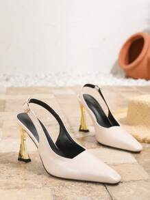 Plus Size Women's Pointed Toe Stiletto High Heels, Fashion Casual Sexy Pumps For Dress, Work, Street, Black Slip-On Closed Toe Breathable Sandals, Summer & Autumn