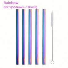 4/6pcs Wide 12mm Stainless Steel Metal Boba/Bubble Tea Straws Set - High Quality Polished Reusable & Easy To Clean, Suitable For Boba/Smoothies/20oz Cups - Great For Thick Drinks & Slushies (Silver/Colored),School Supplies
