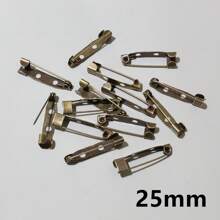 20个15-40毫米金属胸针夹底座别针安全别针胸针底座空白底座，适用于DIY珠宝制作材料 - brooch pins accessories - 查看 18
