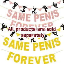 趣味闪光单身派对横幅装饰（1 件装）：包含“Same 4ever”字母套装。为您的庆祝活动增添光彩和活力！成人新娘送礼会花环拍照道具，适合女生之夜，非常适合单身派对、新娘送礼会、酒吧、俱乐部和难忘的夜晚！ - 彩色 - 查看 4