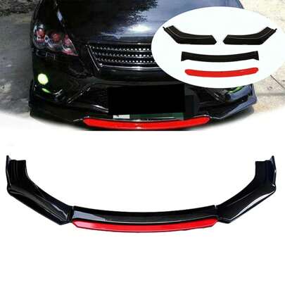 Youyijia Car Front Bumper Body Splitter Kit Body Protector Vehicle Front Spoiler Diffuser Car Protector Trim Black