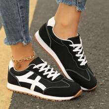 Women's Casual Sneakers - Patchwork Color Block For Vacation Style - 黑色 - 查看 8