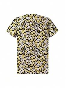 Women's V-Neck Top Floral Pattern Printed Nurse Uniform, Scrub Top With Pockets - Multicolor - View 3