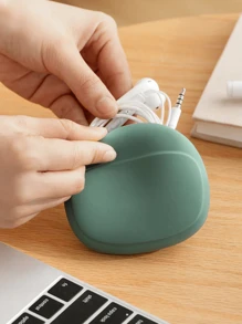 1pc Unisex Silicone Earphone Case, Minimalist Portable Coin Purse, Digital Accessories Storage Box Cable Organizer, Cable Headset Storage Bag, School Supplies, School Accessories, Back-To-School, College Student Anti-Drop And Anti-Loss Storage Bag Portable Headphone Cable Data Cable Storage Box Power Bank Travel Travel Bag Portable Charger Charger Case Back To School Headphone Case Cable Bag Electronic Bag Dorm Home Camping - Multicolor - View 12