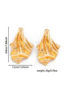 1 Pair Elegant Personalized Creative Metal Asymmetrical Abstract Leaf Stud Earrings For Women