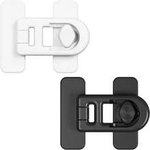 1/2/4pcs Locks, Cabinet Locks, Refrigerator Locks - Easy Install, No Tools Needed, Black & White, Childproof Security Locks Without Power Or Battery - Multicolor - View 8