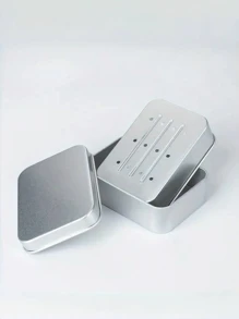 1 件长方形铝制皂盒，3 层排水，浴室皂架，洗面皂盒，适用于家庭和厨房使用，家居浴室装饰秋季装饰，返校季