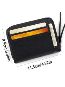Litchi Texture Clutch Coin Purse, Short Mini Wallet, Coin Pouch, Key Holder - Multicolor - View 2