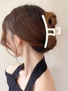 1 pieza Clip para el cabello de mujer de moda de una sola línea y de gran tamaño, clip de cabello elegante de unicolor, clip de cabello grande, accesorio de cabello simple, adecuado para el uso diario, citas y vestir.