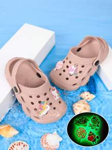 Children's Summer Hollow Out Luminous Floral Girls Beach Sandals, Outdoor Casual Shoes