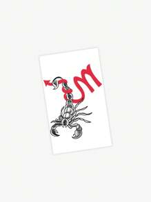 1pc Arrow, Letter, Black Scorpion Temporary Tattoo Sticker, Waterproof, Sweat-Resistant, Washable, Non-Reflective Faux Tattoo, Suitable For Fashion Enthusiasts On Thigh, Arm