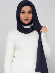 1pc Women's Classic Casual Pullover Instant Chiffon Scarf, Solid Color Soft, Breathable Modal Fabric Neck Warmer, Headscarf, Versatile Head Wrap For Daily Wear