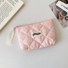 Simple Splashed Ink Cloth Storage Bag Student Portable Makeup Handbag Cosmetic Lipstick Bluetooth Earphone Storage Pouch