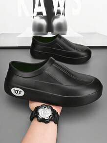 W 1 Pair Unisex Waterproof Anti-Slip Oil-Resistant Wear-Resistant One-Touch Chef Shoes, Suitable For Kitchen, Hotel, Food Factory