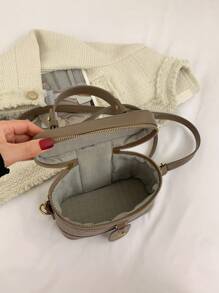 Fashion New Mini Crocodile Pattern Women's Handbag Crossbody Bag Classic Box Bag - Grey - View 6