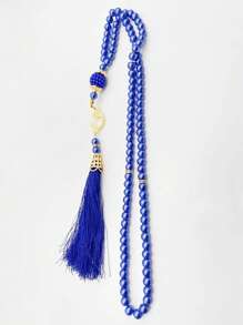 1 pieza 99 cuentas de oración de perlas falsas de vidrio de 6mm, pulsera con borla, pulsera de mano, decoración de muebles