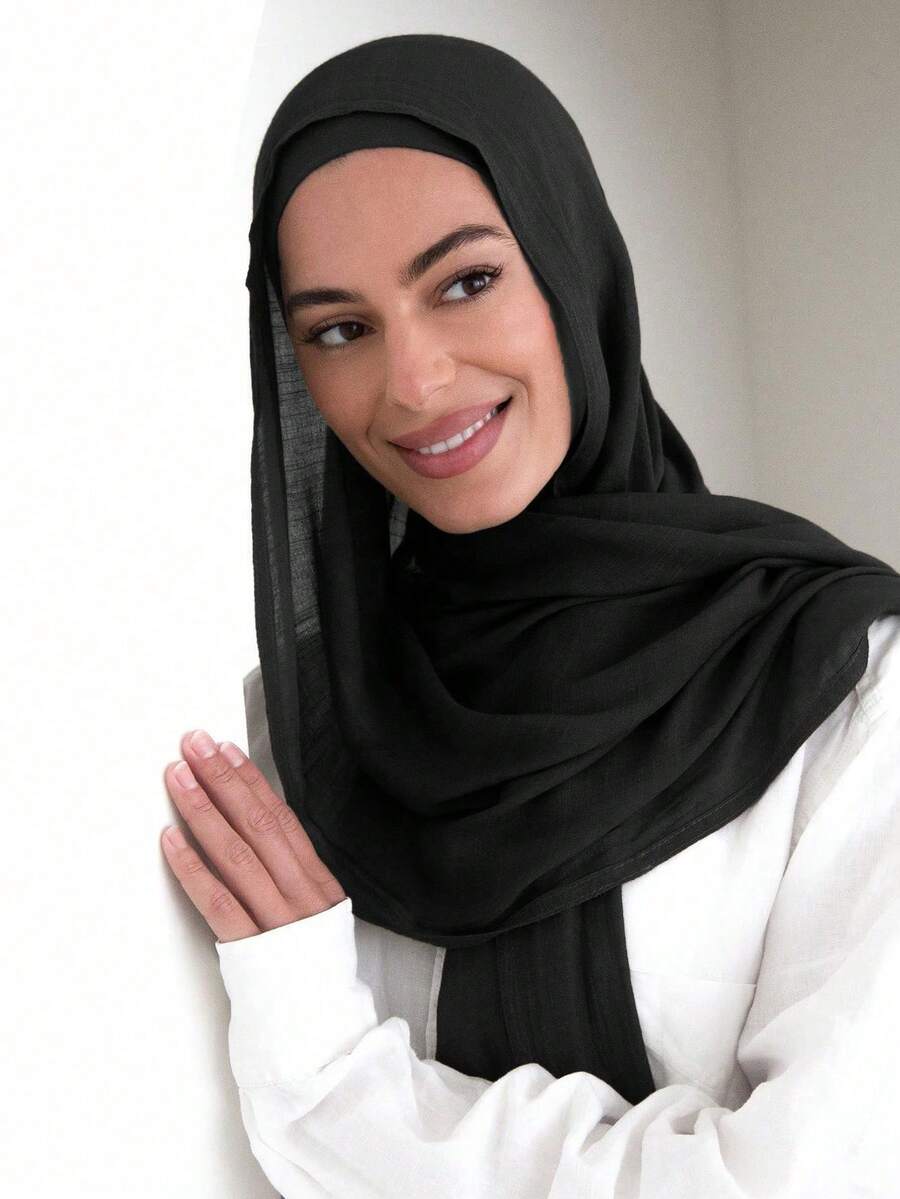 1 Stück Damen Einfarbiger Schal Sommer Pashmina Schals und Tücher Lange Weiche Weibliche Muslimische Hijab Stolen Kopftücher