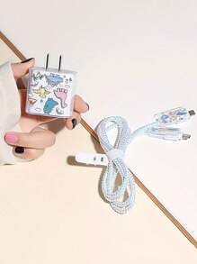 5 Pieces Dinosaur Charger Protective Case Compatible With Apple 20w For 11/12/13/14/15/16 Charging Cable Anti-Break Protective Case Cable Protector, Charger Protector - Multicolor - View 4