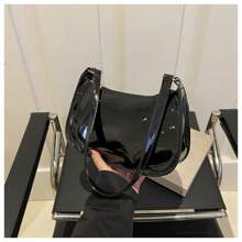 Bolso de hombro versátil de unicolor de la versión coreana, pequeña bolsa cuadrada suave y de moda INS para mujeres 2025