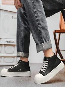 Zapatos de skate con suela gruesa tipo Derby, unisex, de entresuela alta y versátiles para uso casual, transporte y estudiantes, para todo el año