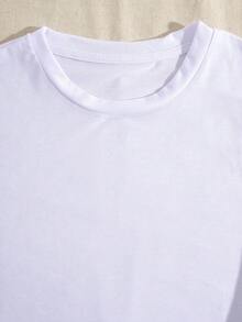 Regular Fit Women Summer Vacation Bow Print Short Sleeve Tee - White - View 5