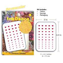 1 套“小红心”临时纹身，假纹身，防水，真实纹身外观，红心，易于粘贴和去除，女士，CSX003 - 彩色 - 查看 4