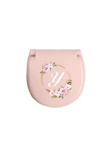 Flower Wreath Letters Sewing Tool Box With Pink Flower Initials, Letters A-Z, Perfect Gift For Beginners Sewing: 1 Portable Mini Sewing Set - Foldable, Diy Sewing Supplies And Accessories, Suitable For Travelers And Emergency Clothing Fixators, Mini Needle Box Portable Small Needle Bag Sewing Tool Combination Set Hotel Supplies(Pink)