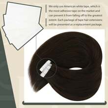 Tape In Hair Extensions Human Hair Seamless Tape In Hair Extensions Invisible Tape Ins Natural Black Remy Human Hair 50g/Pack - Natural Black - View 7