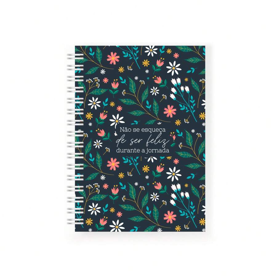 A5 Notebook 100 Sheets Lined Sketchbook Drawing School Hardcover Notebooks - Green Floral - View 1