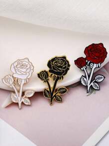 1 pieza Broche elegante con forma de rosa de aleación, accesorio versátil de alta gama, regalo festivo