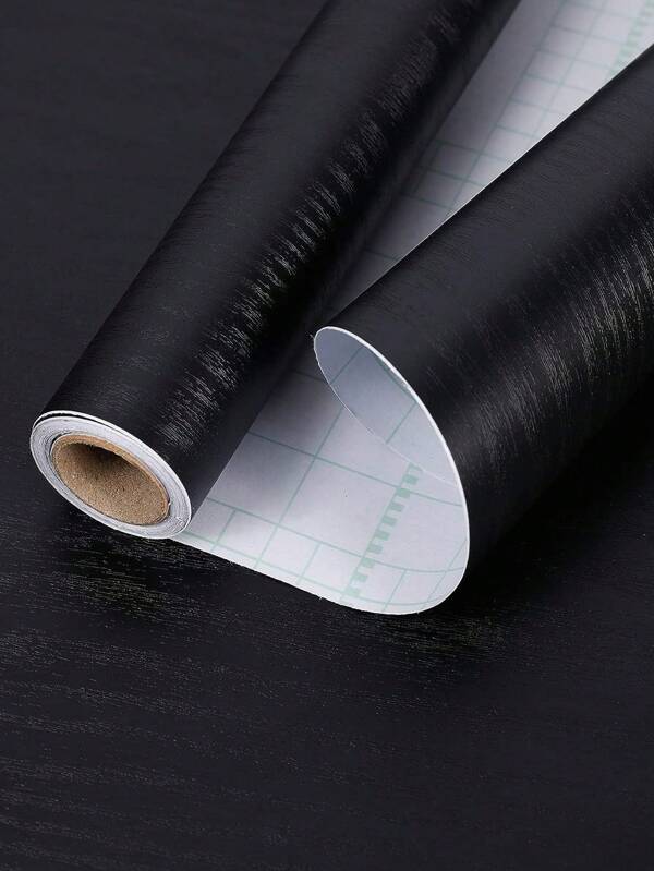 Peel And Stick Black Wood Grain Wallpaper - Removable PVC, Suitable For Bedroom, Living Room, Kitchen Countertops, Furniture And Office Decoration