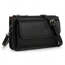 1pc Retro Crossbody Wallet Purse Vegan PU Small Purses For Women With Phone Pocket And Adjustable Strap Cow Pattern - Multicolor - View 3