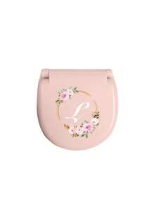 Flower Wreath Letters Sewing Tool Box With Pink Flower Initials, Letters A-Z, Perfect Gift For Beginners Sewing: 1 Portable Mini Sewing Set - Foldable, Diy Sewing Supplies And Accessories, Suitable For Travelers And Emergency Clothing Fixators, Mini Needle Box Portable Small Needle Bag Sewing Tool Combination Set Hotel Supplies(Pink)