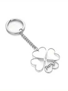 1 móc khóa hình cỏ ba lá bằng thép không gỉ được cá nhân hóa với 1-4 tên, móc khóa gia đình hình trái tim nhiều tên, phụ kiện mặt dây chuyền may mắn cho tên thành viên gia đình hoặc bạn bè tùy chỉnh - Nhiều màu - Xem 20