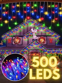 Christmas Series Waterfall With 500 LEDs Of 9.6 Meters Multicolor - US B Type Plug(110-127V) - View 2