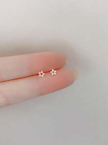 1pair Star Decor Stud Earrings - Perak - View 3