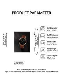 1 件经典咖啡棕色皮革男士手表和 1 件咖啡棕色高端大气钱包和 1 件时尚钥匙扣父亲节礼物 - 咖啡棕 - 查看 4