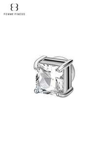 Femme Finess Juego de pendientes magnéticos de acero inoxidable para hombres y mujeres, estilo AB, de doble cara, sin perforación, con combinación de pendientes de pareja, circonita cúbica hipoalergénica de 5-8 mm