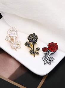 1 pieza Broche elegante con forma de rosa de aleación, accesorio versátil de alta gama, regalo festivo