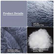 Cama redonda para perros, cama cálida de invierno para gatos, cesta de felpa para perros, cama lavable para mascotas, sofá para perros pequeños, medianos y grandes - Cuadrícula gris - Ver 2