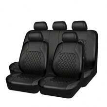 Full Set PU Leather Car Seat Covers, Compatible With Airbag, Breathable, Suitable For Cars, Trucks, SUVs, Comfortable, Durable, Waterproof And Breathable, Prevents Car Seat From Stains, Dirt And Spills