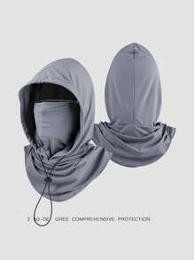 1 pièce Cagoule de protection solaire en soie de glace unisexe - Cache-visage complet résistant aux UV pour le cyclisme - Écharpe tube respirante, sans couture et réglable au cou avec cordon de serrage, couvre-chef pour moto, vélo, pêche avec oreilles pendantes, masque solaire pour femmes, capuche de cyclisme pour hommes