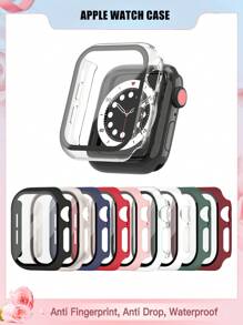 Men's And Women's Protective Case With Tempered Film Compatible With Apple Watch Case 38mm, 40mm, 41mm, 42mm, 44mm, 45mm, 49mm 10(42mm) 10(46mm), With Screen Protection Film Fully Covering Hard Case Protection Compatible With Apple Watch Series S10 9 8 7 6 5 4 3 2 1 SE Ultra