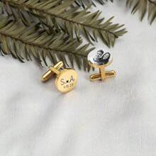 Custom Photo Cufflinks For Men,Personalized Cufflinks With Picture,Engraved Cuff-Links Groom Gifts,Father's Day Gifts,Gift For Him Dad